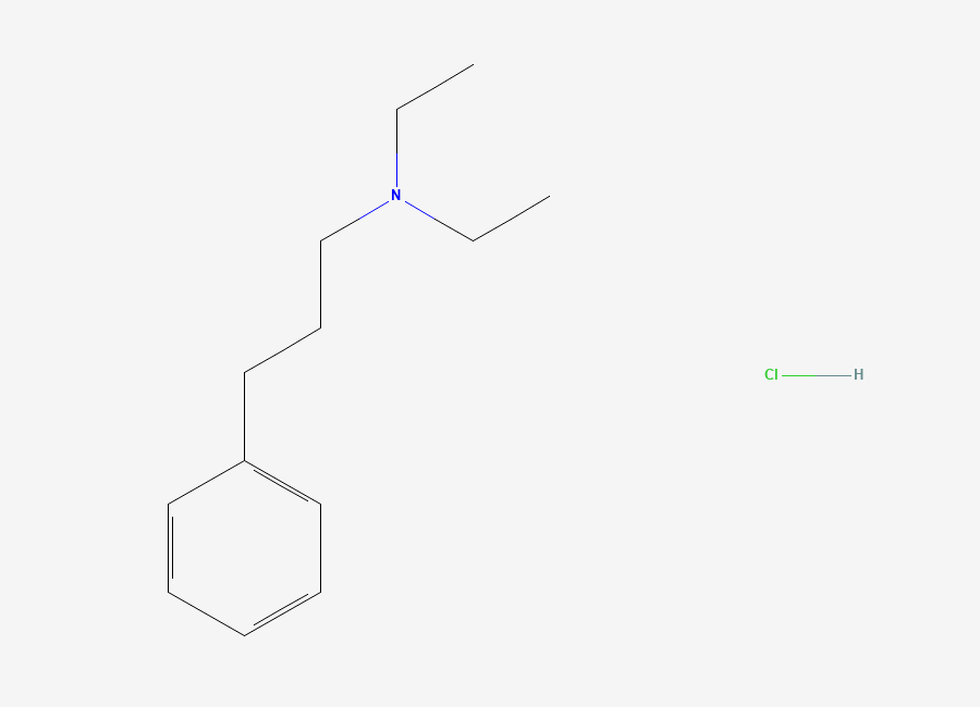 Two-dimensional chemical structure of N,N-Diethyl-3-phenylpropan-1-amine--hydrogen chloride (1/1)