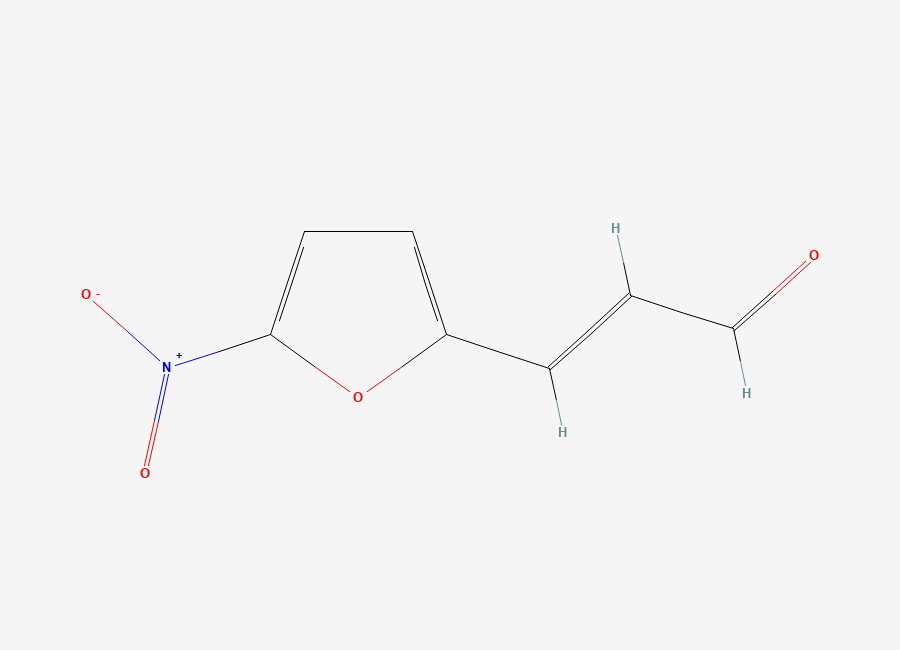 Two-dimensional chemical structure of (E)-3-(5-Nitrofuran-2-yl)acrylaldehyde, CAS 52661-56-0