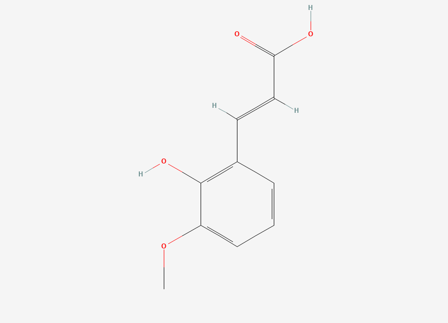 Two-dimensional chemical structure of 2-Hydroxy-3-methoxycinnamic acid