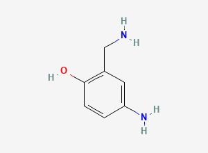 Two-dimensional chemical structure of 2-Aminomethyl-4-aminophenol, CAS 79352-72-0