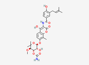 Two-dimensional chemical structure of Novobiocin