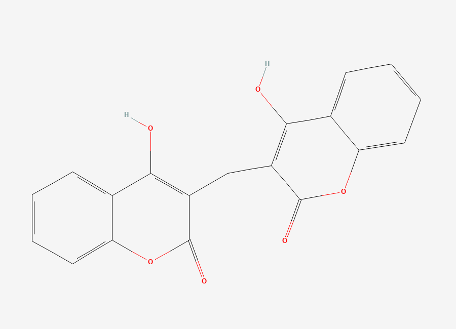 Two-dimensional chemical structure of Dicoumarol