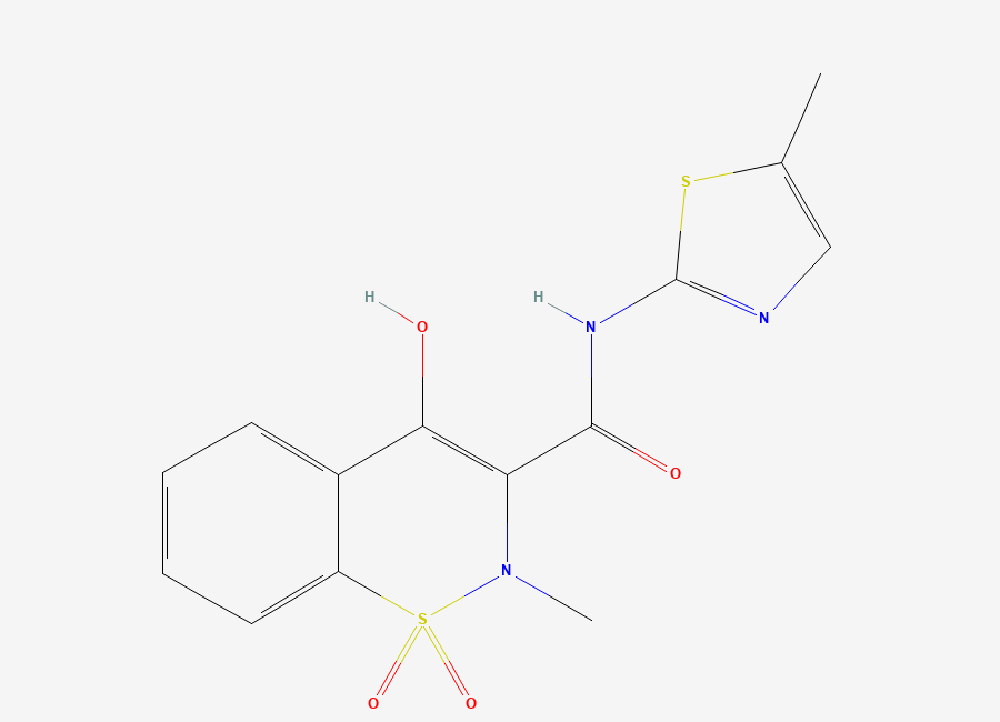 Two-dimensional chemical structure of Meloxicam, CAS 71125-38-7