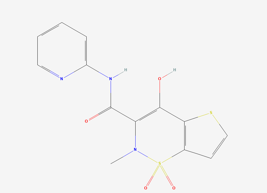 Two-dimensional chemical structure of Tenoxicam, CAS 59804-37-4