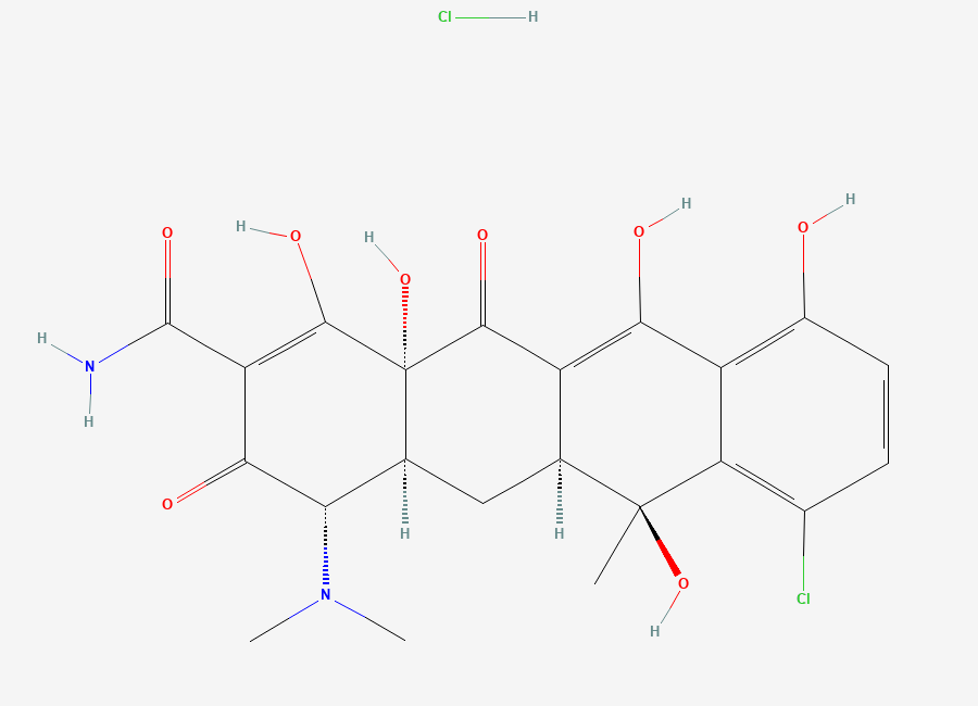 Two-dimensional chemical structure of Chlortetracycline hydrochloride