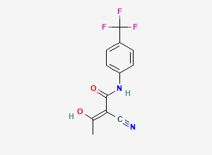 Two-dimensional chemical structure of Leflunomide EP Impurity B / Leflunomide Related Compound B / Teriflunomide, CAS 163451-81-8