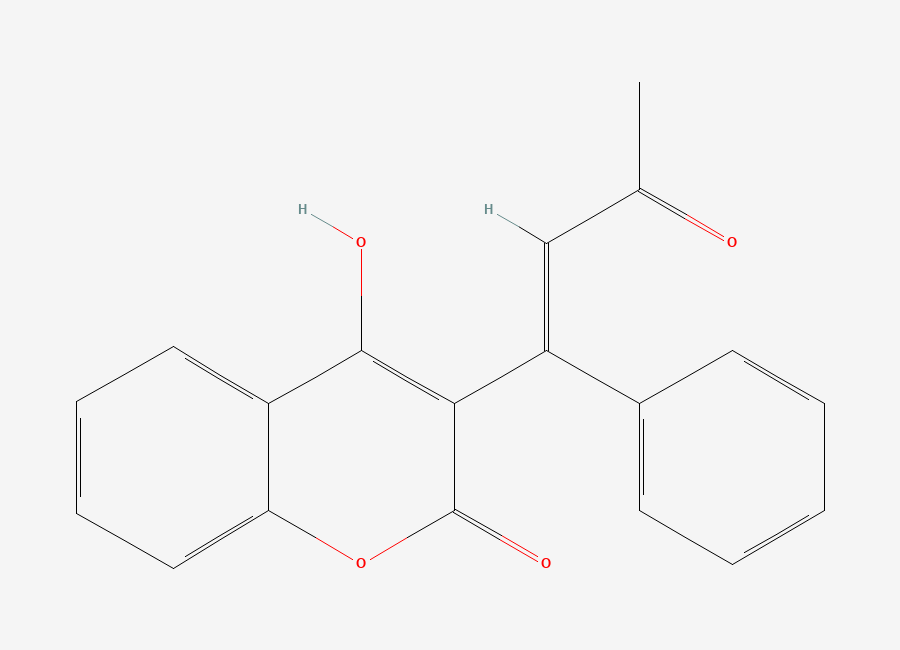 Two-dimensional chemical structure of Dehydro Warfarin, CAS 67588-18-5