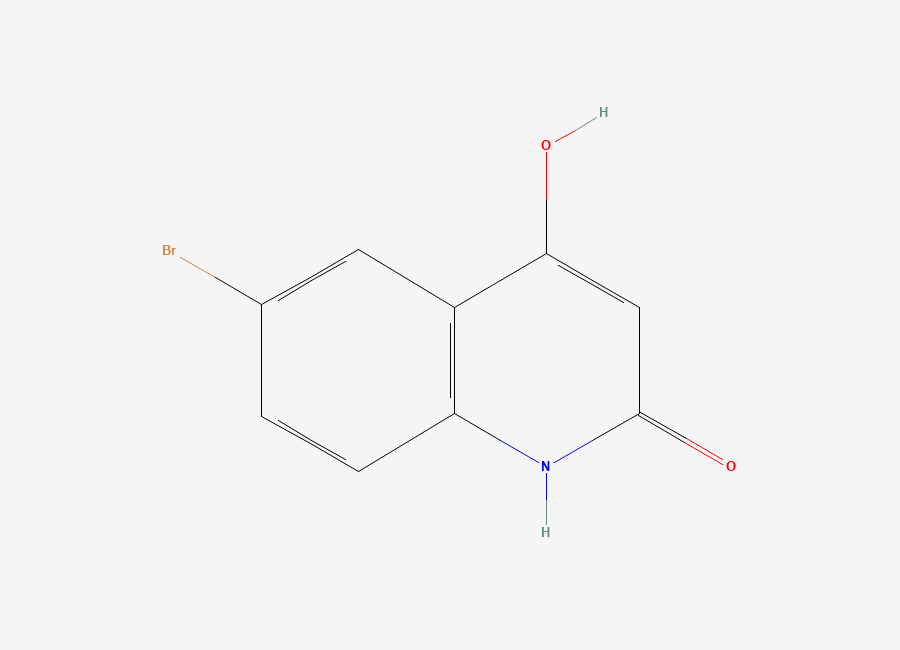 Two-dimensional chemical structure of 6-Bromo-4-hydroxyquinolin-2(1H)-one