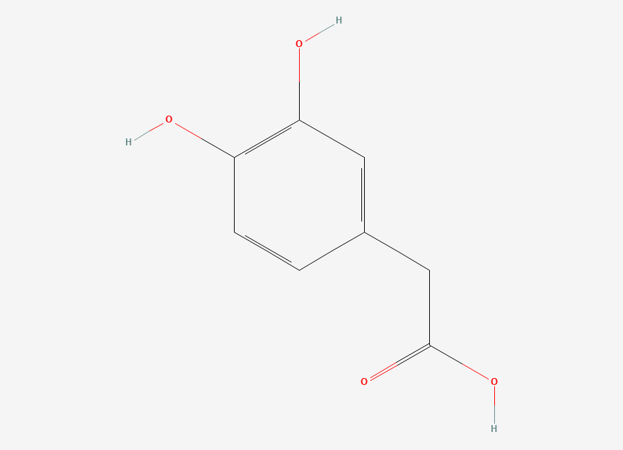Two-dimensional chemical structure of 3,4-Dihydroxyphenylacetic Acid, CAS 102-32-9