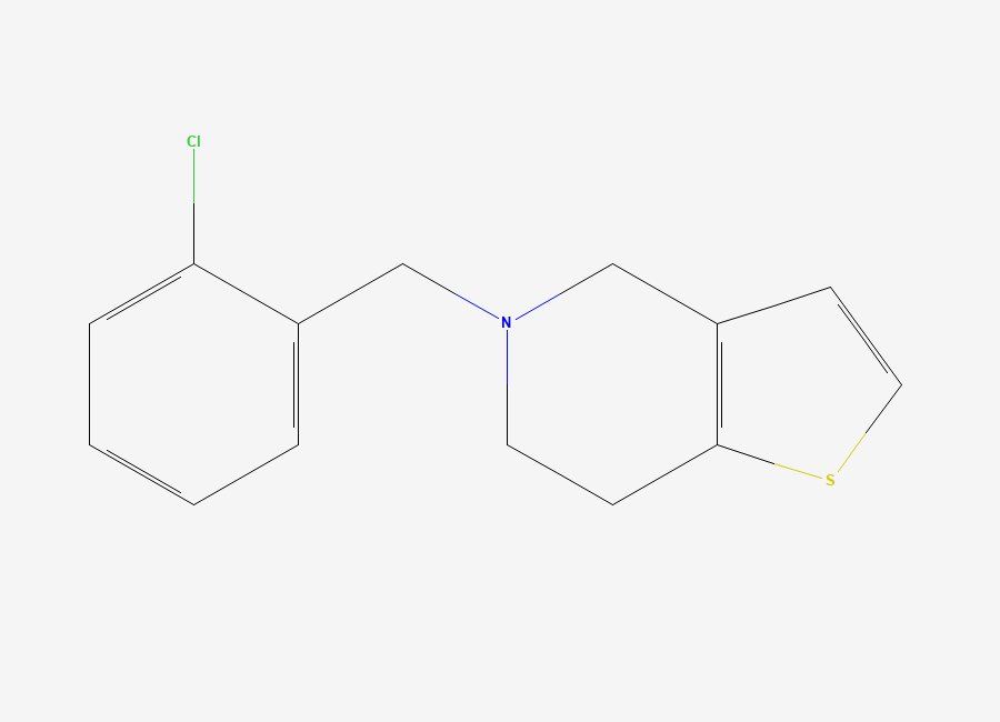 Two-dimensional chemical structure of Ticlopidine, CAS 55142-85-3