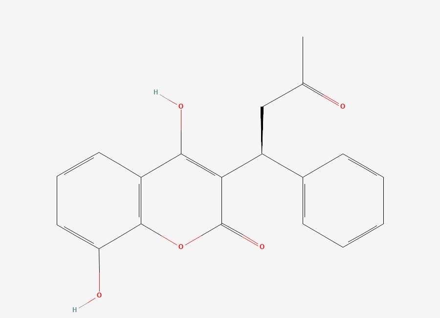Two-dimensional chemical structure of 8-Hydroxywarfarin, (S)-
