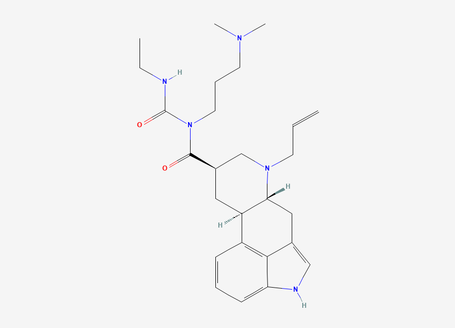 Two-dimensional chemical structure of Cabergoline, CAS 81409-90-7