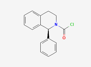 Two-dimensional chemical structure of (1S)-1-phenyl-1,2,3,4-tetrahydroisoquinoline-2-carbonyl chloride, CAS 1195949-26-8