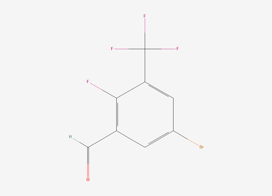 Two-dimensional chemical structure of 5-Bromo-2-fluoro-3-(trifluoromethyl)benzaldehyde