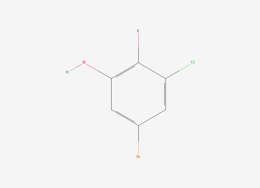 Two-dimensional chemical structure of 5-Bromo-3-chloro-2-fluorophenol