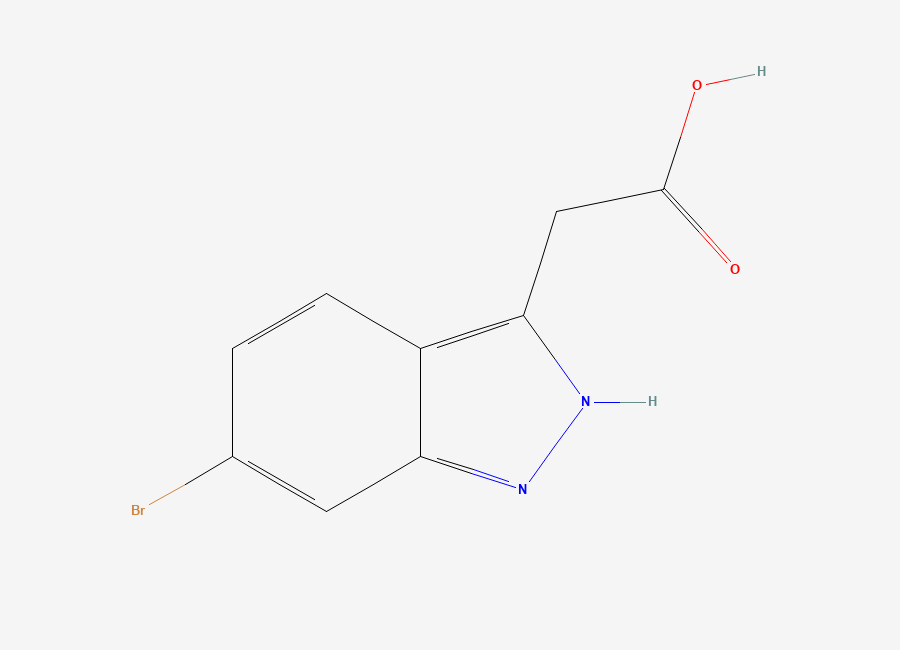 Two-dimensional chemical structure of 2-(6-Bromo-1H-indazol-3-yl)acetic acid