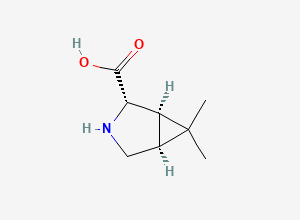Two-dimensional chemical structure of (1R,2S,5S)-6,6-Dimethyl-3-azabicyclo[3.1.0]hexane-2-carboxylic acid