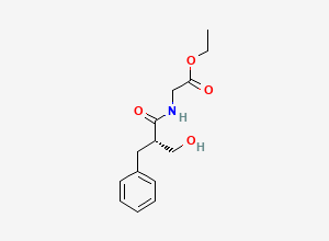 Two-dimensional chemical structure of Ethyl-2-[(2S)-2-benzyl-3-hydroxy propanamido]acetate, CAS 1314751-83-1