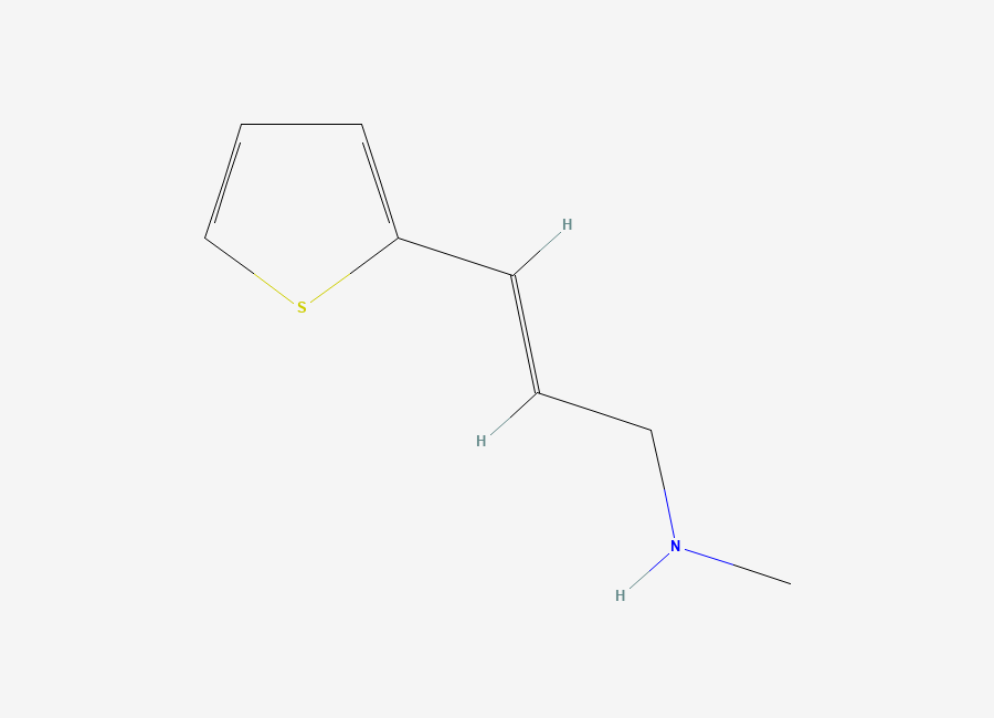 Two-dimensional chemical structure of (E)-N-methyl-3-thiophen-2-ylprop-2-en-1-amine
