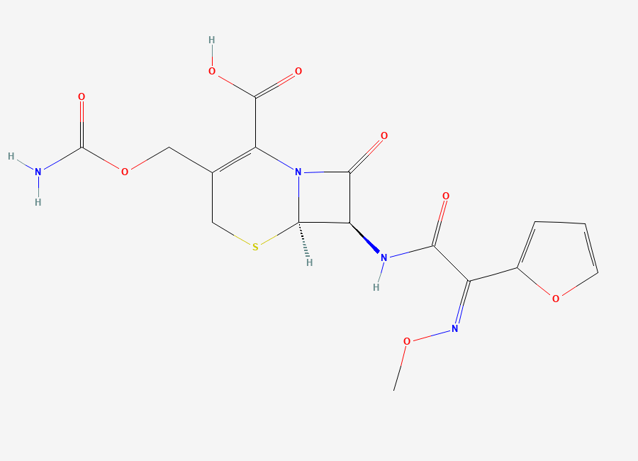 Two-dimensional chemical structure of Cefuroxime, CAS 55268-75-2