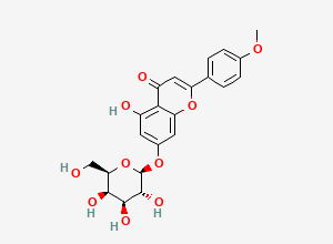 Two-dimensional chemical structure of Acacetin 7-O-β-D-Galactopyranoside, CAS 80443-15-8