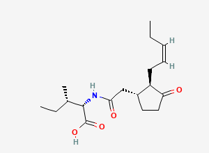 Two-dimensional chemical structure of (2-((1R,2R)-3-oxo-2-((Z)-pent-2-en-1-yl)cyclopentyl)acetyl)-L-isoleucine, CAS 120330-93-0