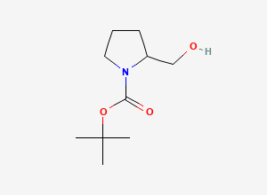Two-dimensional chemical structure of tert-Butyl 2-(hydroxymethyl)pyrrolidine-1-carboxylate