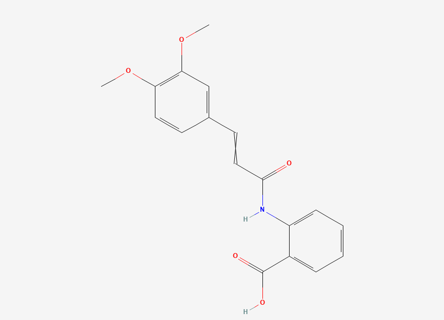 Two-dimensional chemical structure of N-(3',4'-dimethoxycinnamoyl)anthranilic acid