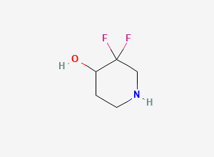 Two-dimensional chemical structure of 3,3-Difluoropiperidin-4-OL