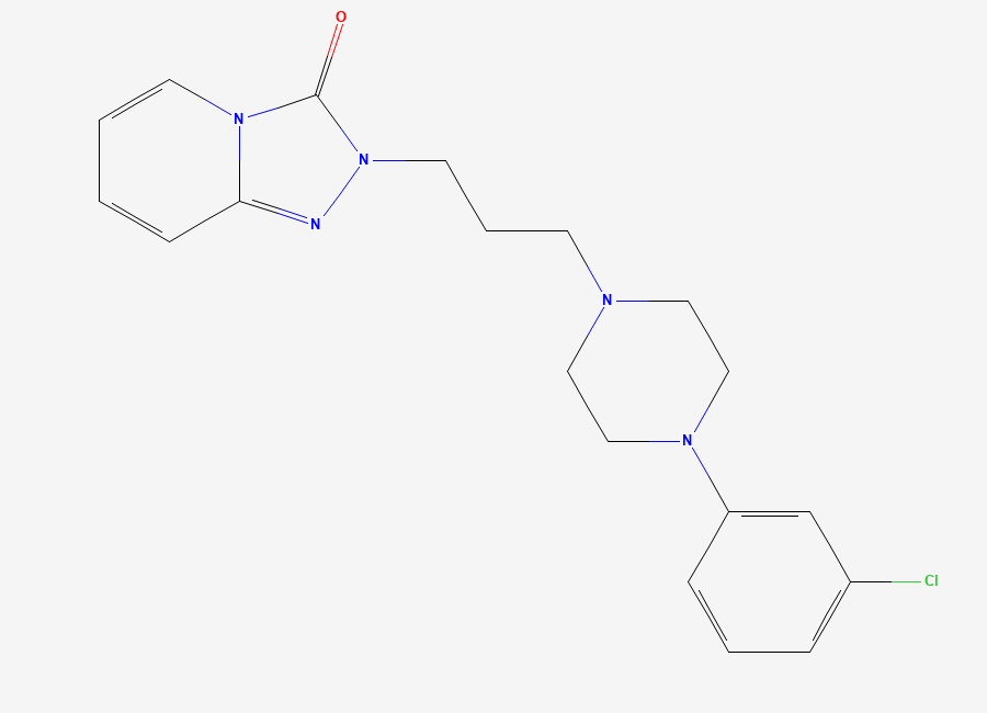 Two-dimensional chemical structure of Trazodone, CAS 19794-93-5