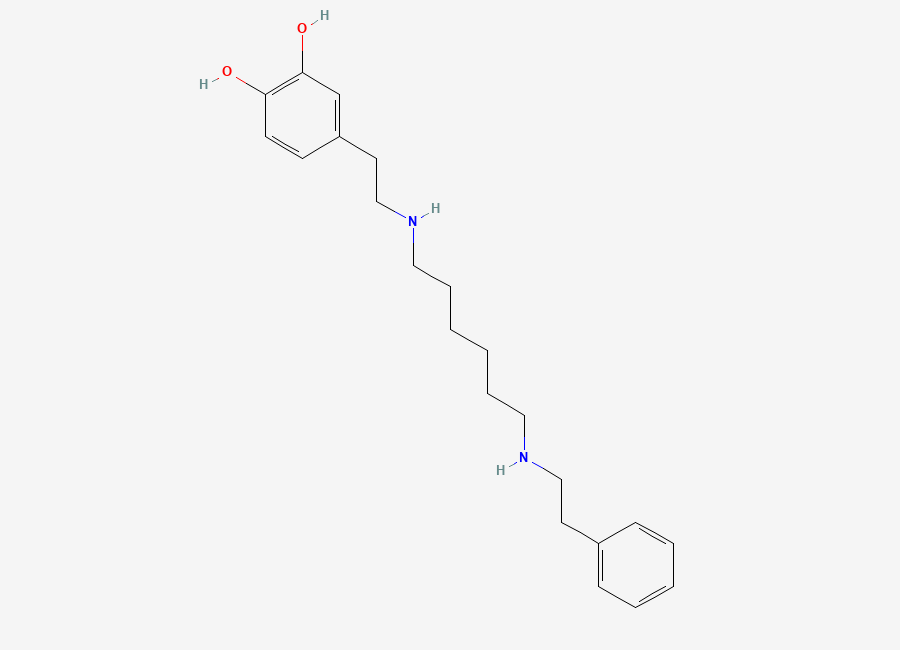 Two-dimensional chemical structure of Dopexamine, CAS 86197-47-9