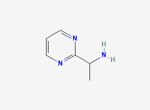 Two-dimensional chemical structure of 1-(Pyrimidin-2-yl)ethanamine