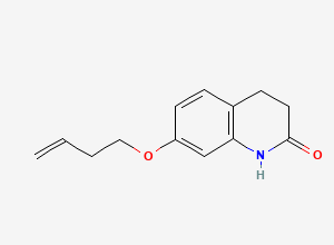 Two-dimensional chemical structure of 7-(3-Buten-1-yloxy)-3,4-dihydro-2(1H)-quinolinone, CAS 1359829-23-4