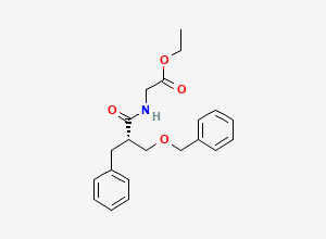 Two-dimensional chemical structure of Ethyl (S)-(2-benzyl-3-(benzyloxy)propanoyl)glycinate, CAS 1314751-81-9