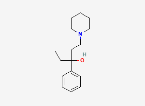 Two-dimensional chemical structure of alpha-Ethyl-alpha-phenyl-1-piperidinepropanol, CAS 6853-22-1