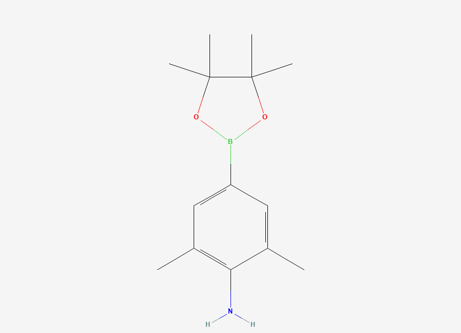 Two-dimensional chemical structure of 2,6-Dimethyl-4-(4,4,5,5-tetramethyl-1,3,2-dioxaborolan-2-yl)aniline