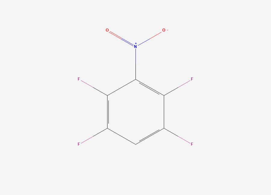 Two-dimensional chemical structure of 1,2,4,5-Tetrafluoro-3-nitrobenzene