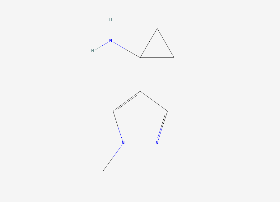 Two-dimensional chemical structure of 1-(1-Methyl-1H-pyrazol-4-yl)cyclopropanamine