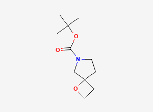 Two-dimensional chemical structure of Tert-butyl 1-oxa-6-azaspiro[3.4]octane-6-carboxylate