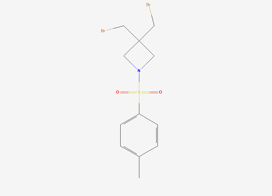Two-dimensional chemical structure of 3,3-Bis(bromomethyl)-1-(4-methylbenzenesulfonyl)azetidine