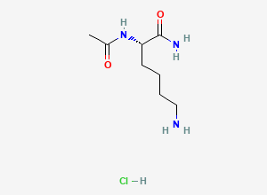 Two-dimensional chemical structure of (S)-2-Acetamido-6-aminohexanamide hydrochloride