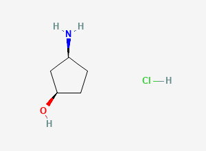 Two-dimensional chemical structure of (1r,3s)-3-Aminocyclopentanol hydrochloride