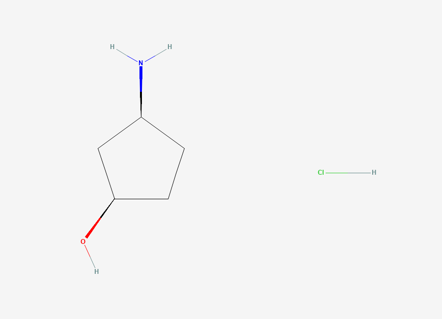 Two-dimensional chemical structure of (1r,3s)-3-Aminocyclopentanol hydrochloride