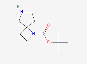 Two-dimensional chemical structure of tert-Butyl 1,6-diazaspiro(3.4)octane-1-carboxylate