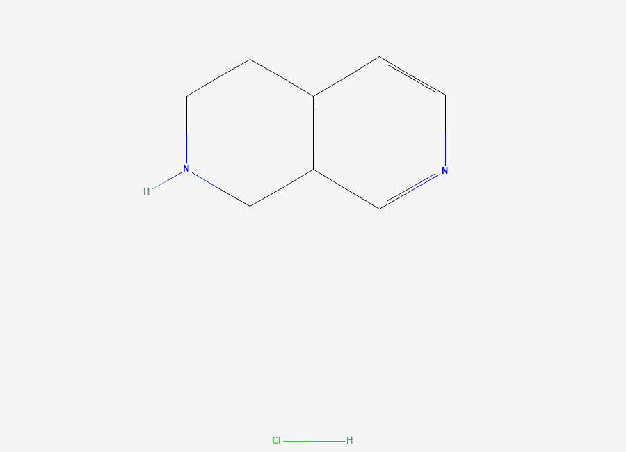 Two-dimensional chemical structure of 1,2,3,4-Tetrahydro-2,7-naphthyridine hydrochloride
