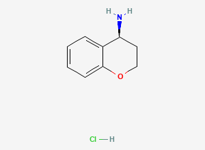 Two-dimensional chemical structure of (4S)-3,4-dihydro-2H-1-benzopyran-4-amine hydrochloride