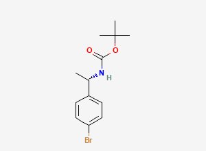 Two-dimensional chemical structure of (S)-tert-Butyl (1-(4-bromophenyl)ethyl)carbamate