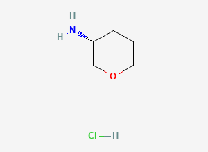 Two-dimensional chemical structure of (3R)-oxan-3-amine hydrochloride