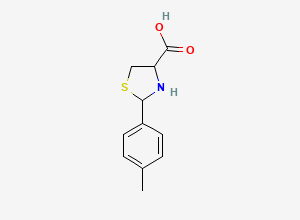 Two-dimensional chemical structure of 2-(4-Methylphenyl)-1,3-thiazolidine-4-carboxylic acid