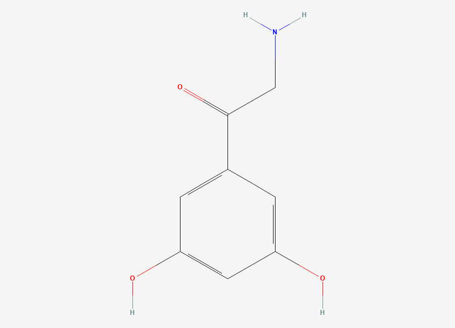 Two-dimensional chemical structure of 2-amino-1-(3,5-dihydroxyphenyl)ethanone